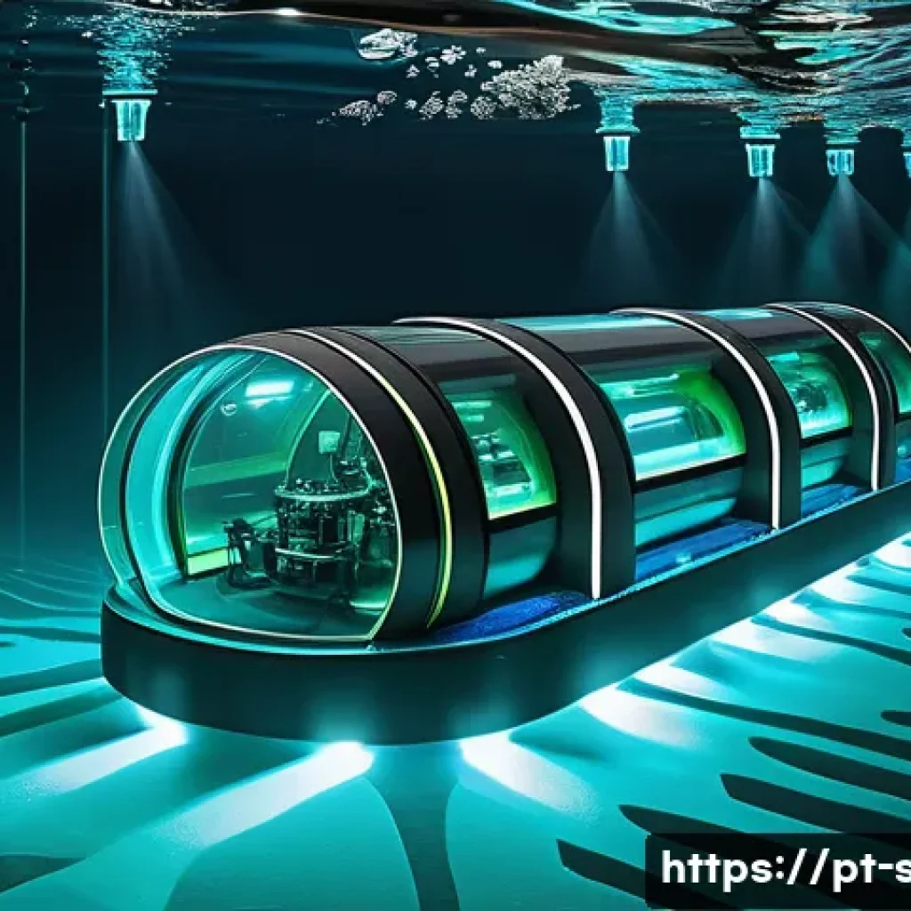 해양공학 해양 수중 통신 시스템 - **Prompt 1: "The Silent Revolution in the Depths: Li-Fi and AUVs Interconnected"**
    "An intricate...