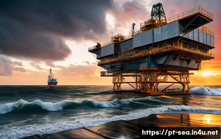 해양공학 연구 프로젝트 사례 - A futuristic offshore platform constructed with advanced composite materials and lightweight metal a...